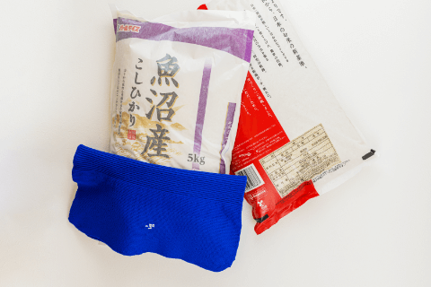 米袋(5kg)を包んでみた1