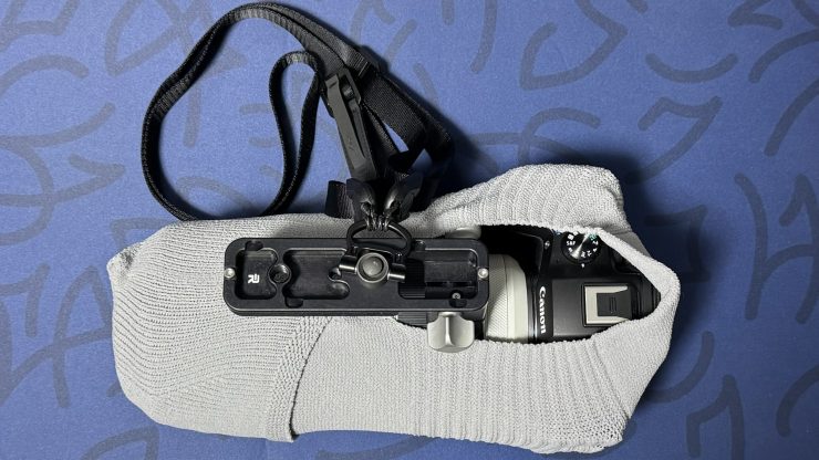 バックパックから取り出しての手持ち簡易保護